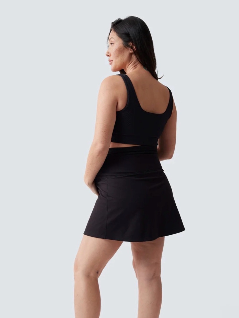 Isabel Maternity Ingrid & Isabel Black Fold Over  Athletic Skort Size Med  NWT